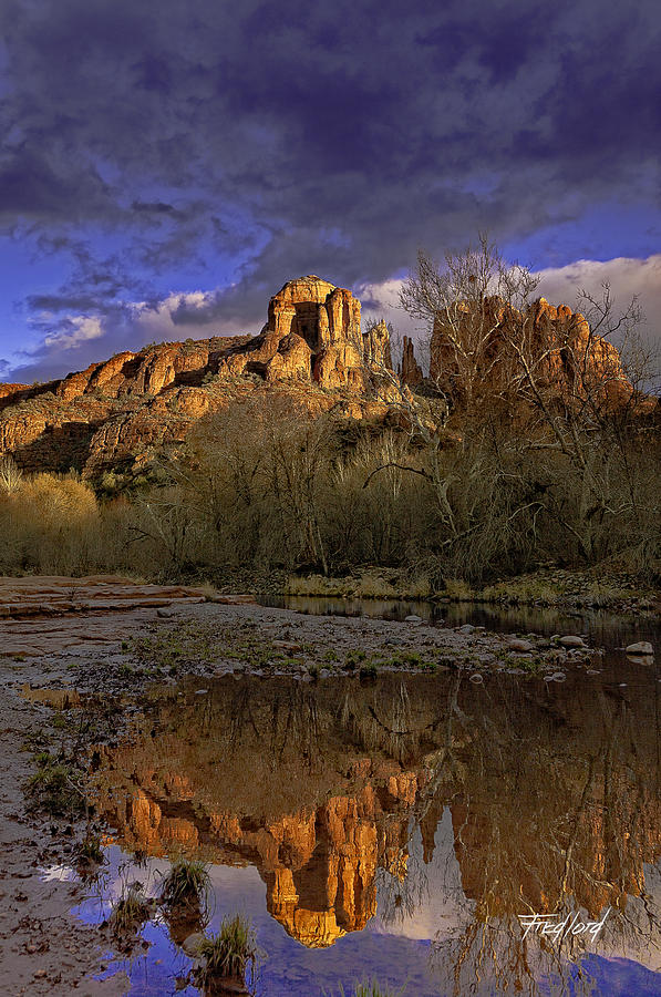 Sunset Photograph - Cathedral Rocks from Red Rock State Park by Fred J Lord
