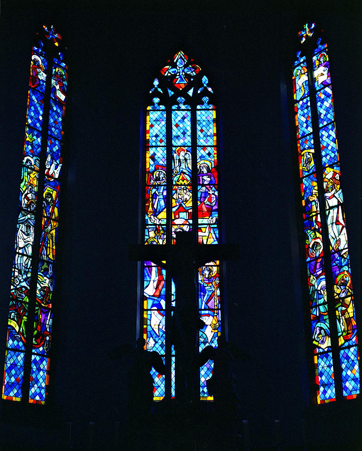 Cathedral Photograph - Cathedral Stained Glass Windows by John Bowers