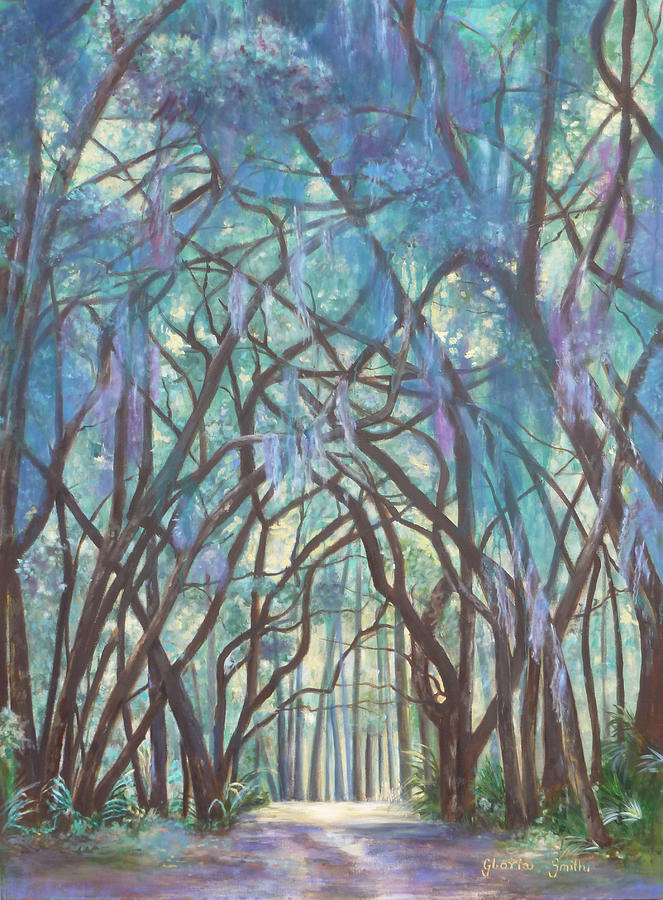 Catherdal Of Trees Painting by Gloria Smith