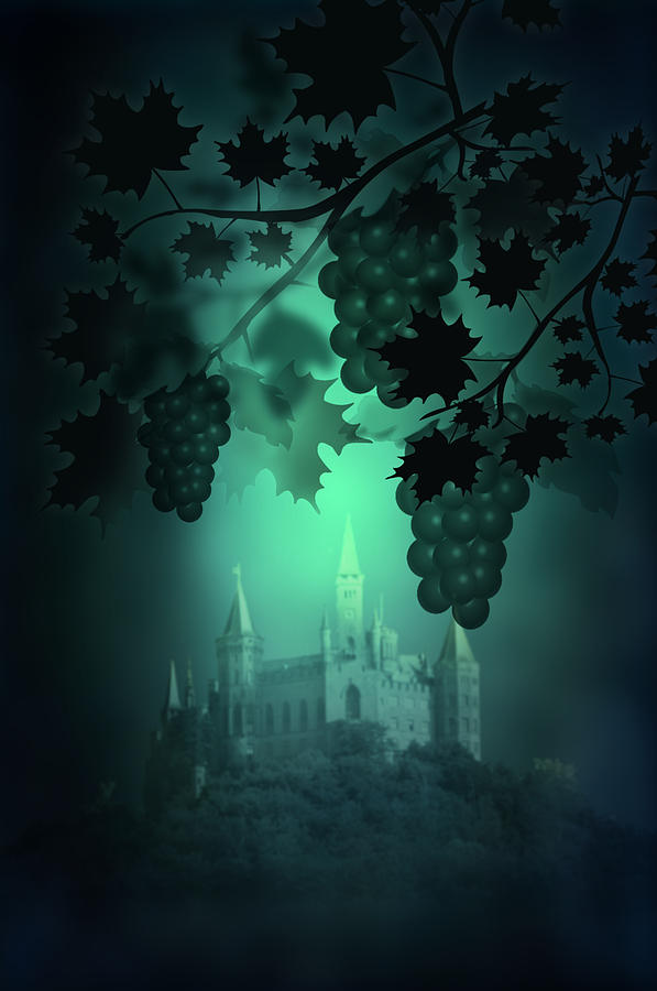 Castle Digital Art - Catle and Grapes by Svetlana Sewell