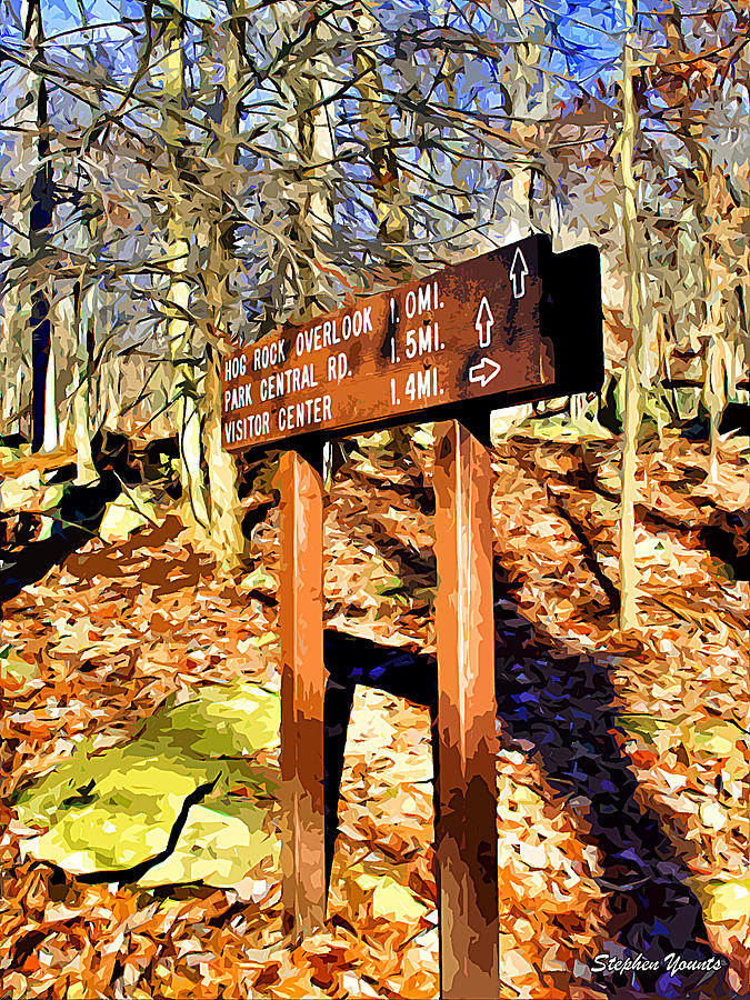 Catoctin Trail Sign Digital Art by Stephen Younts