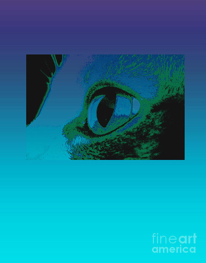 Cats Eye blue and purple Digital Art by Ann Powell