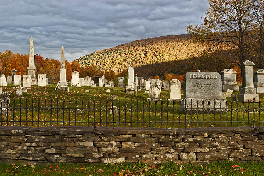 Catskills Cemetery in Autumn Photograph by Gregory Scott