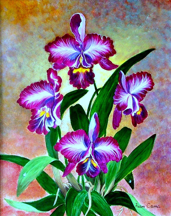 Рисунок орхидея гуашью