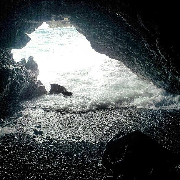 Beach Photograph - #cave. #blacksandbeach. #roadtohana by A Silva