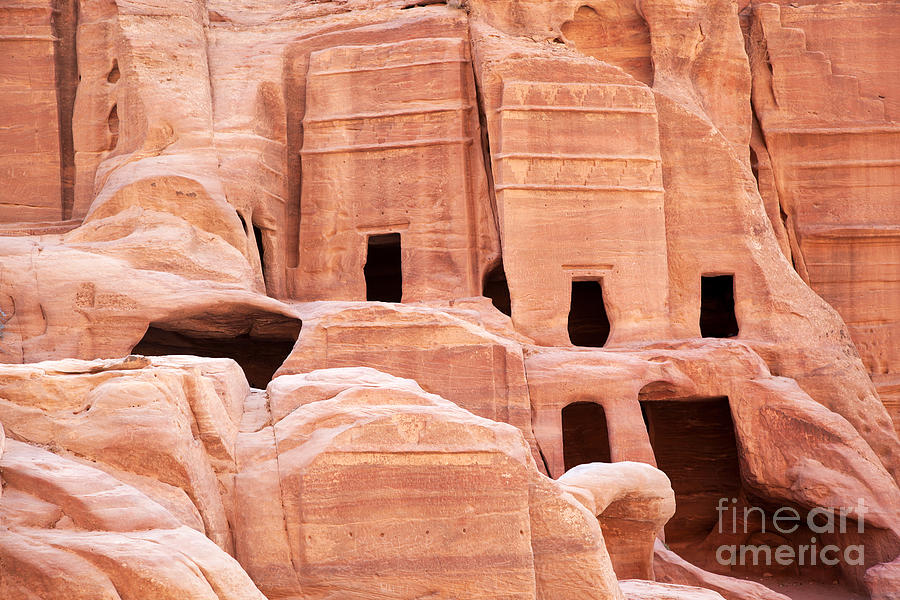 Cave dwellings Petra. Photograph by Jane Rix