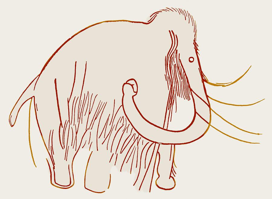 Cave Painting Of A Mammoth, Artwork Photograph by Sheila Terry