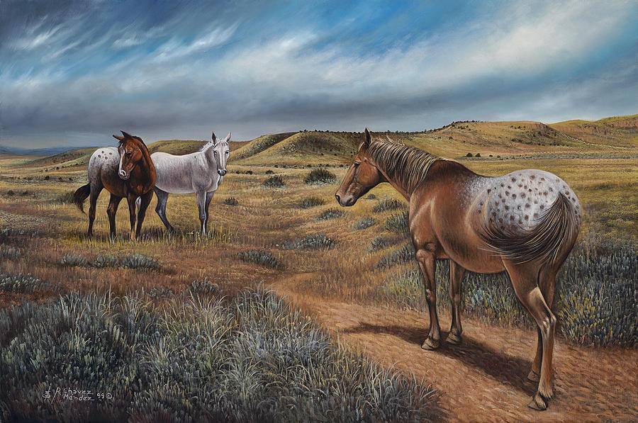 Horse Painting - Cayuse Country by Ricardo Chavez-Mendez