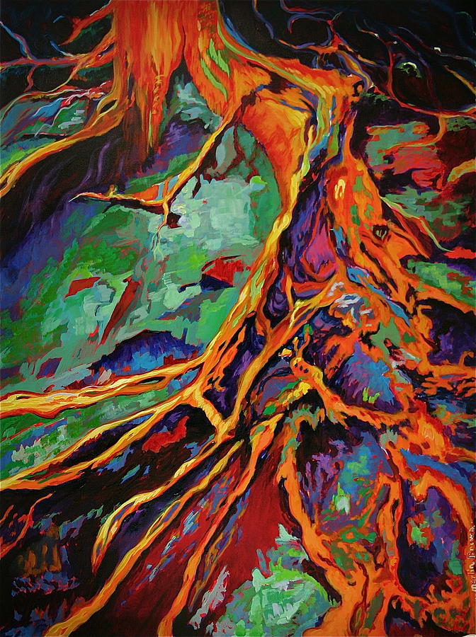 Cedar Roots Painting by Gregory Merlin Brown