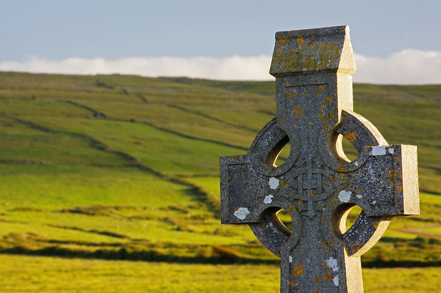 Nature Photograph - Celtic Cross In A Cemetery by Trish Punch