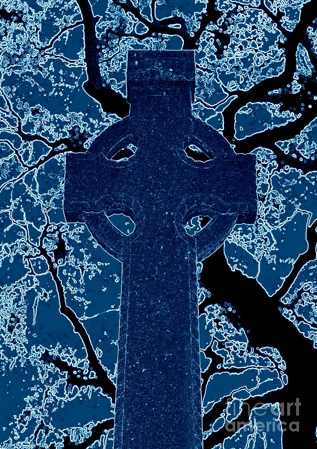 Celtic Cross in Blue Photograph by Carol Groenen
