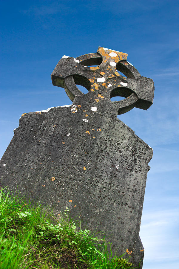 Celtic Grave Stone Photograph by Semmick Photo