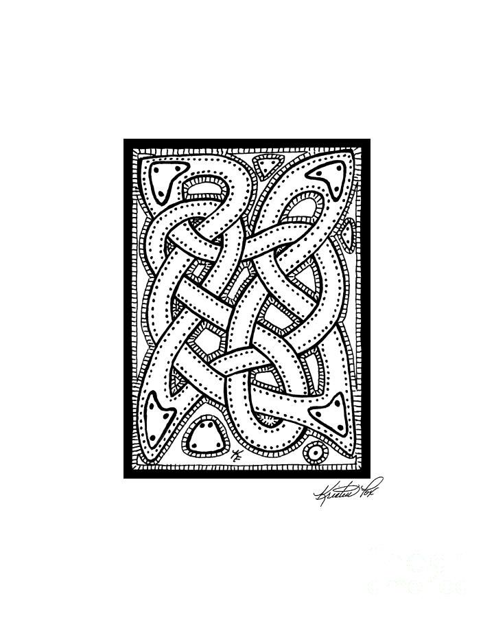 Celtic Knotwork Illustrated Drawing by Kristen Fox