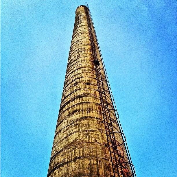 Instagram Photograph - Cement Works Chimney by OpɹᏌnpǝ 