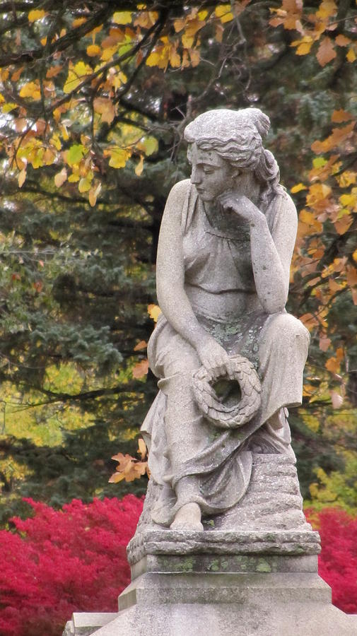 Fall Photograph - Cemetery Statue 1 by Anita Burgermeister