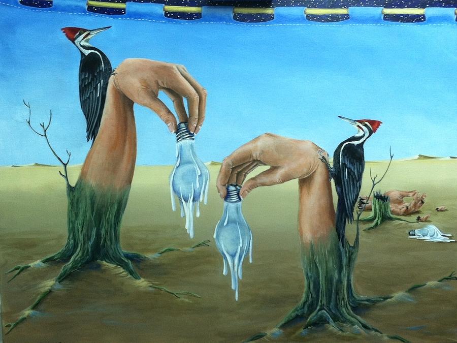 Woodpecker Painting - Censored by Sandra Scheetz-Wise