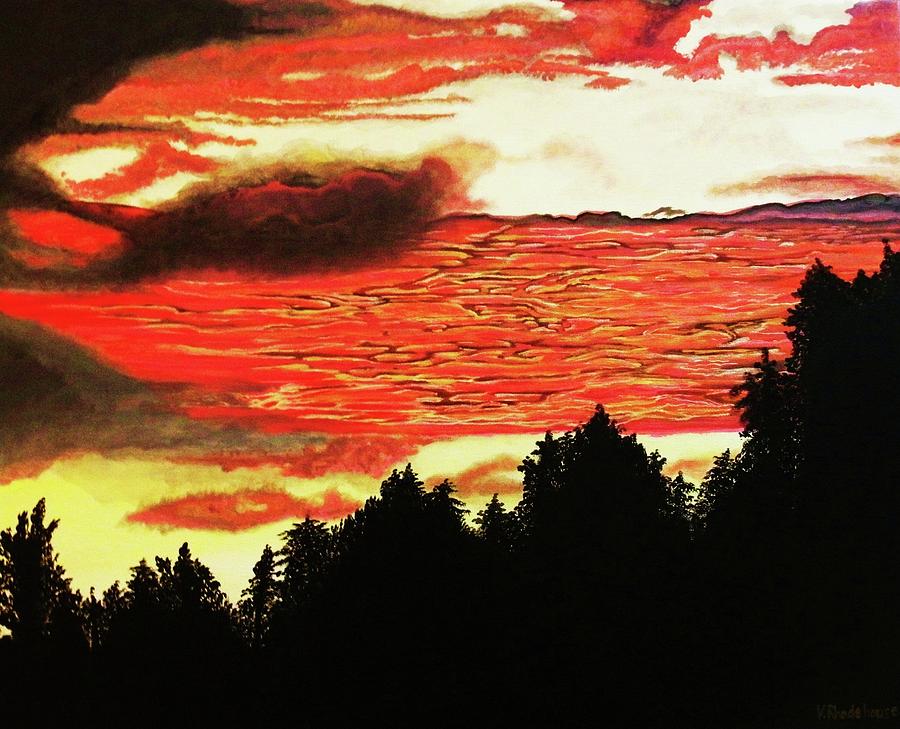 Central Coast Sunset Painting by Victoria Rhodehouse