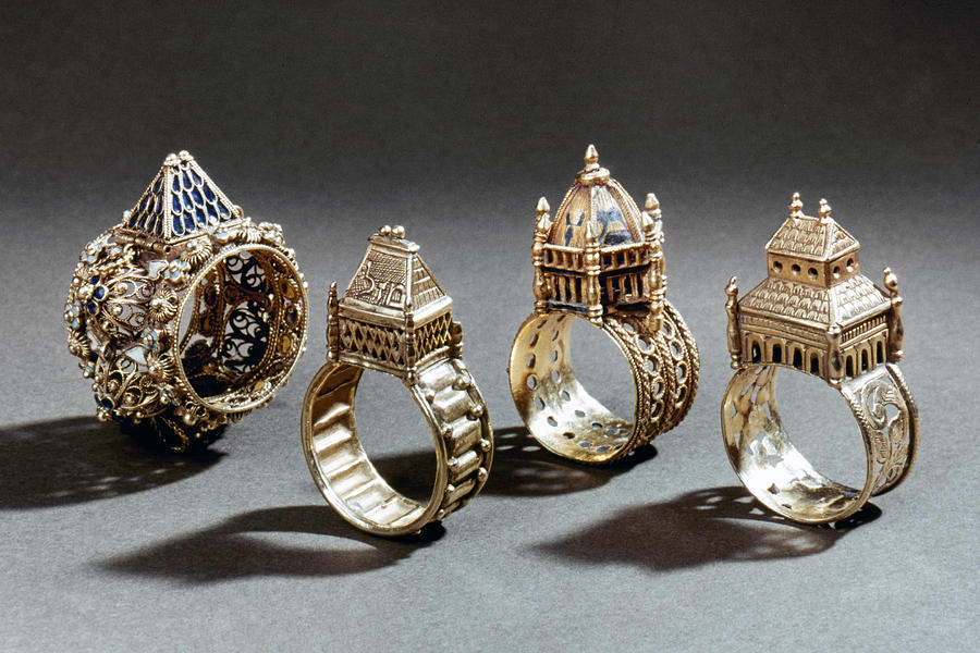 Ceremonial Marriage Rings Photograph by Granger