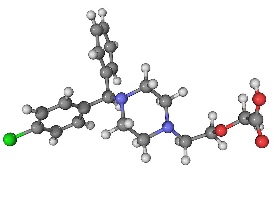 Molecular Photograph - Cetirizine Antihistamine Molecule by Laguna Design