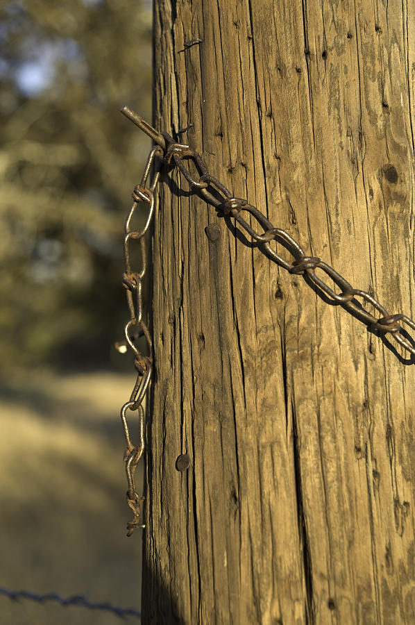 Chain on post Photograph by Alan Tonnesen