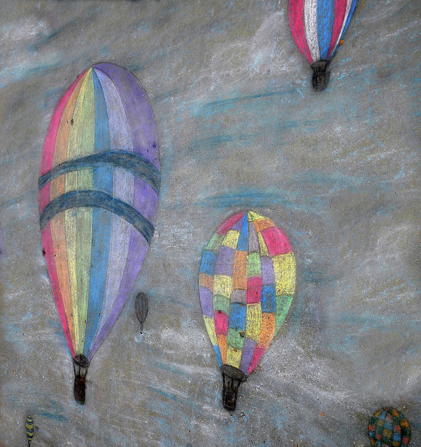 Chalk Drawing of Hot Air Balloons Photograph by Thomas Woolworth