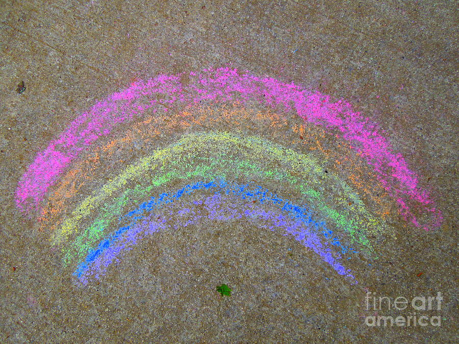 Chalk Rainbow on Sidewalk Photograph by Renee Trenholm