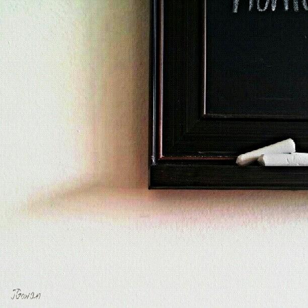 Brown Photograph - Chalkboard. #chalkboard #chalk #shadow by Jess Gowan