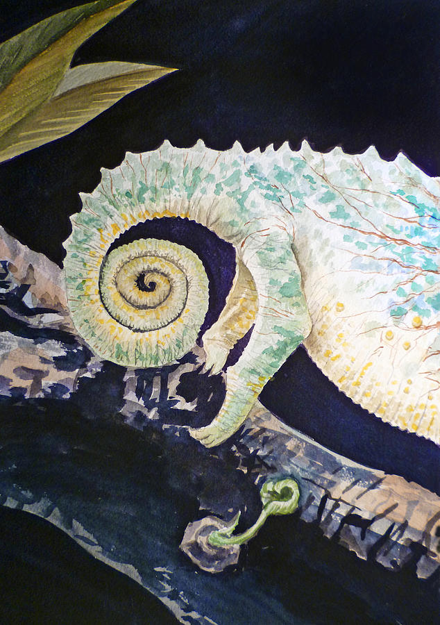 Chameleon Tail Painting by Irina Sztukowski