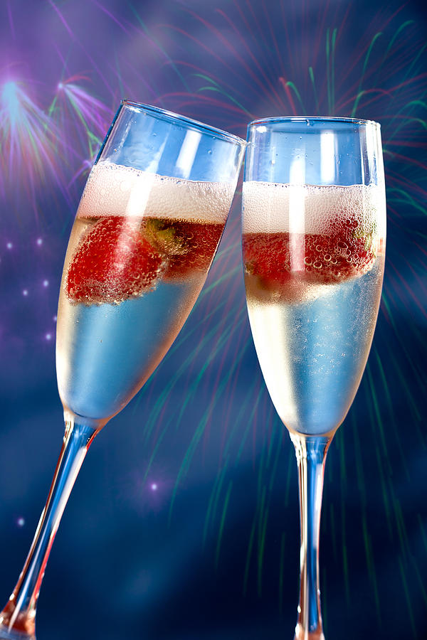 Champagne and Strawberry Photograph by Juan Carlos Ferro Duque