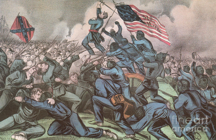 Robert Shaw Photograph - Charge Of The 54th Massachusetts by Photo Researchers