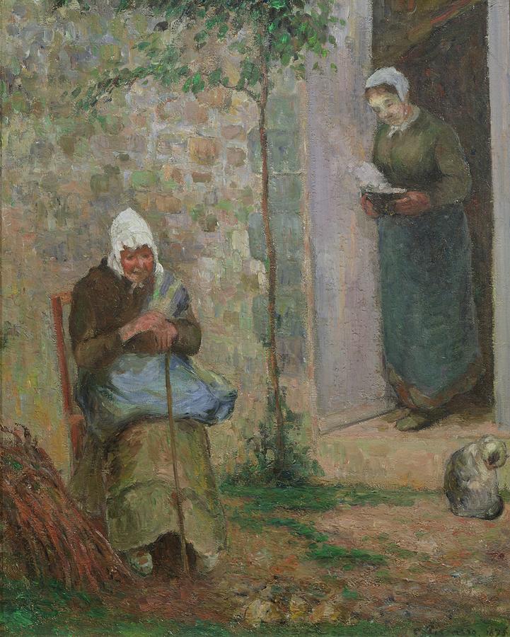 Cat Painting - Charity by Camille Pissarro
