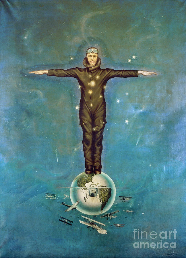 Fantasy Painting - Charles Lindbergh   by Granger