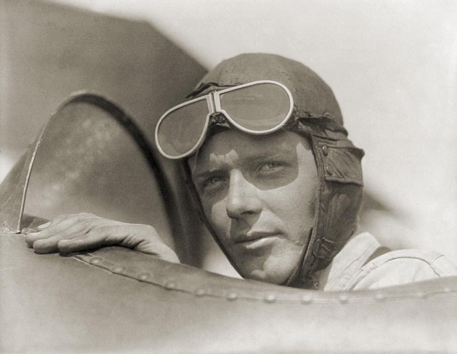 Transportation Photograph - Charles Lindbergh 1902-1974 Wearing by Everett