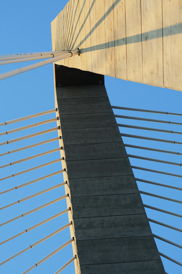 Charleston Cable Bridge Geometric Abstract Photograph by Kathy Clark