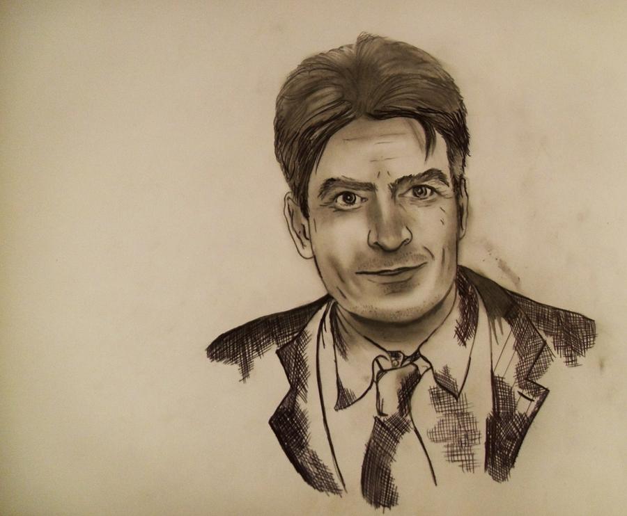 Charlie Sheen Drawing By Ellie Green