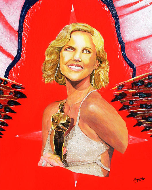 Charlize Theron Painting by Kevin Curtis Barr - Fine Art America