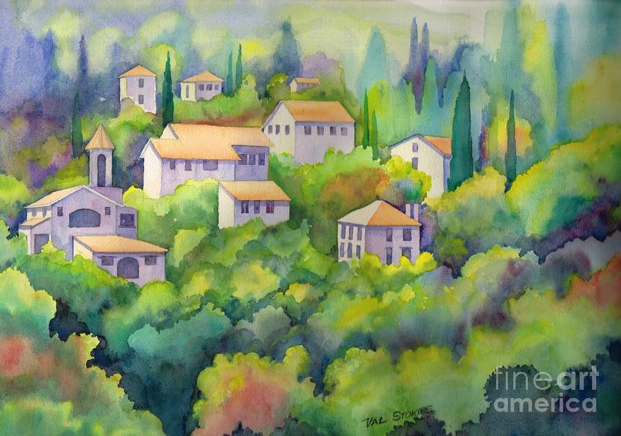 Tree Painting - Charming Provence by Val Stokes
