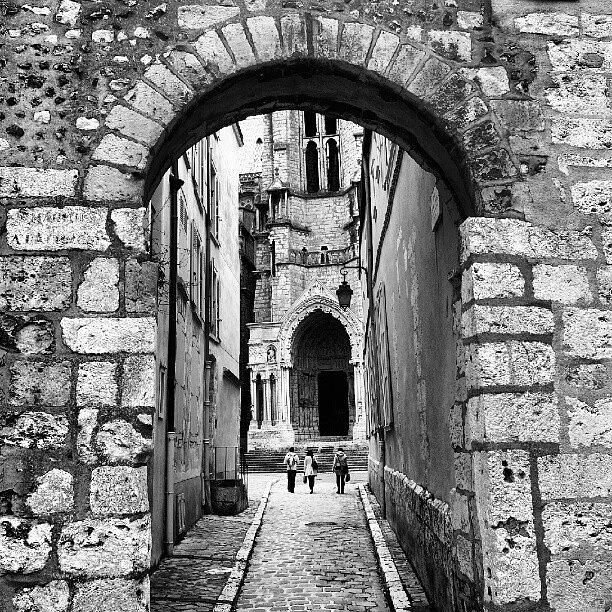 Old Photograph - Chartres - Old Street by Tony Tecky