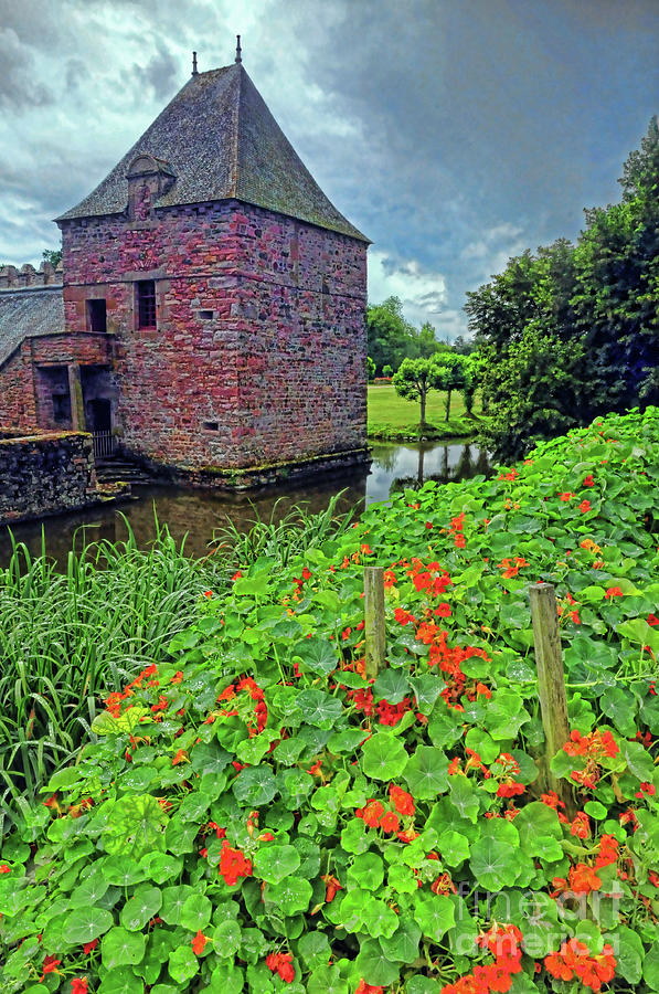 Chateau Tower and Nasturtiums Photograph by Dave Mills