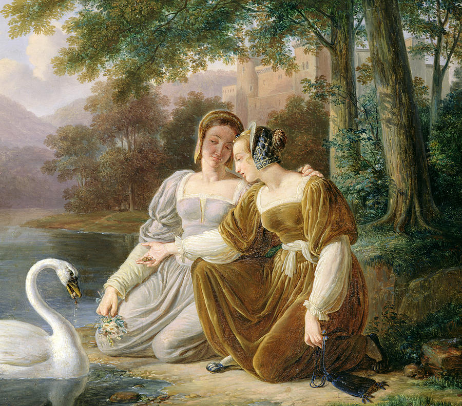 Swan Painting - Chatelaines by Pierre Henri Revoil