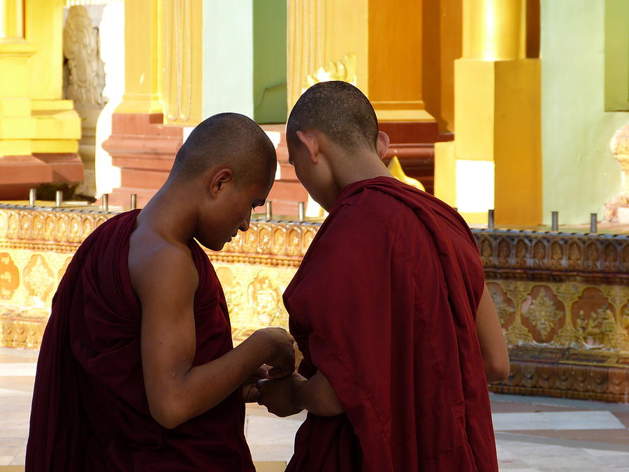Burma Photograph - Chatting Monks by Nos Dev
