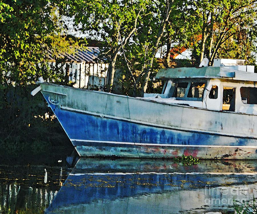 Chauvin LA Blue Bayou Boat Photograph by Lizi Beard-Ward