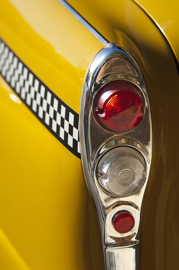 Checker Taxi Cab Taillight Photograph by Jill Reger
