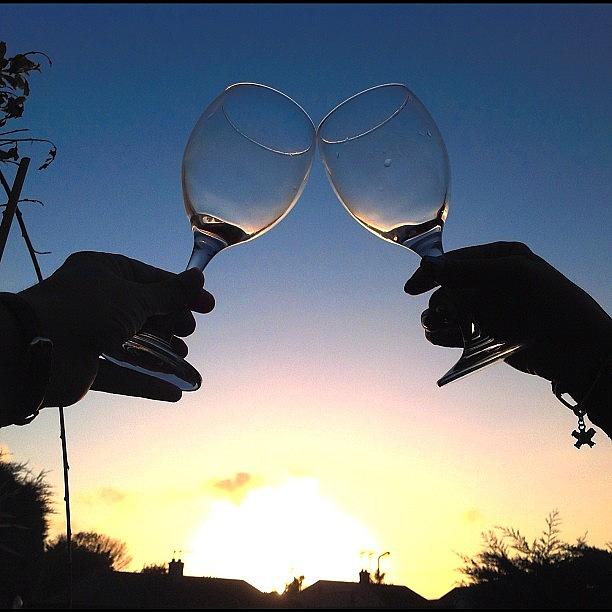 Tree Photograph - #cheers#wine#sunset#glass#hand by Max Smith