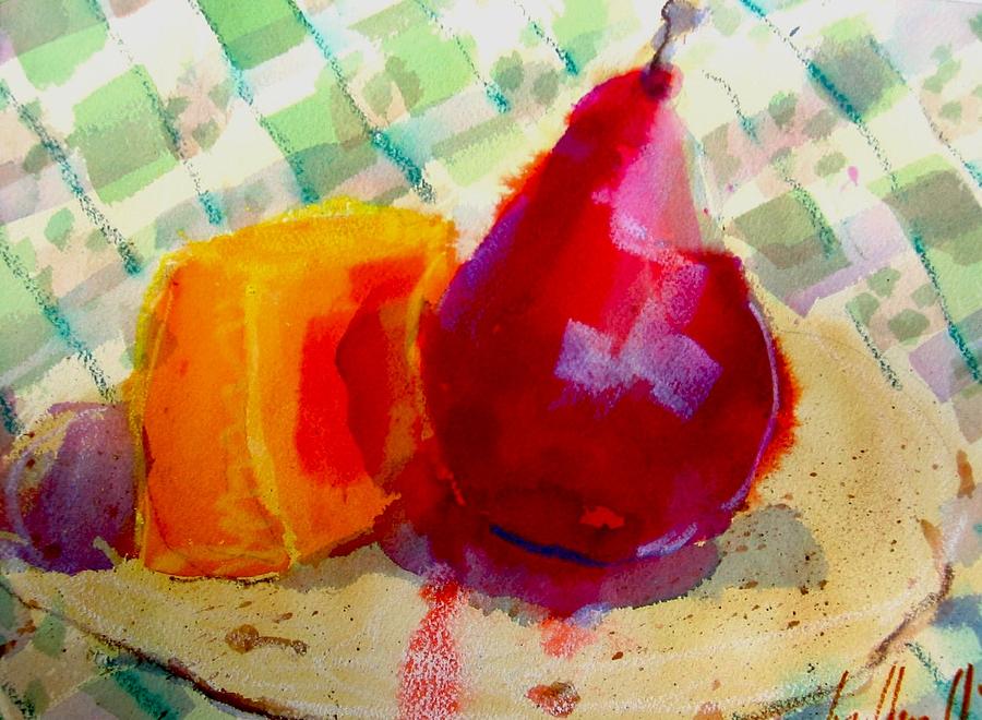 Cheese Pear Taco Painting by Les Leffingwell