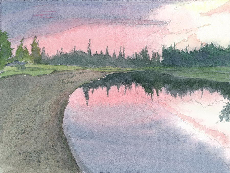 Chena River Sunset - 1 Painting by Joel Deutsch