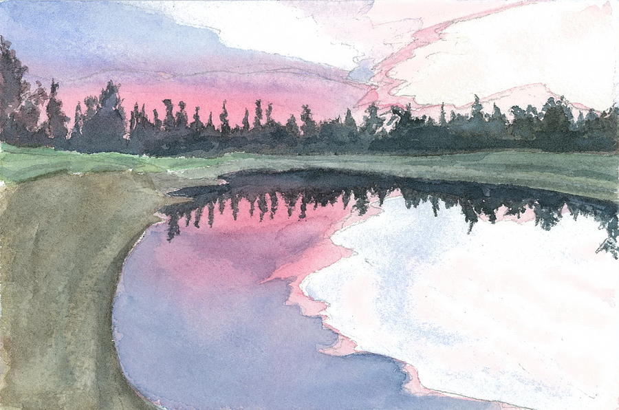Chena River Sunset - 2 Painting by Joel Deutsch