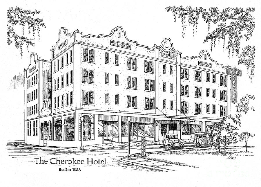 Cherokee Hotel Painting by Audrey Peaty