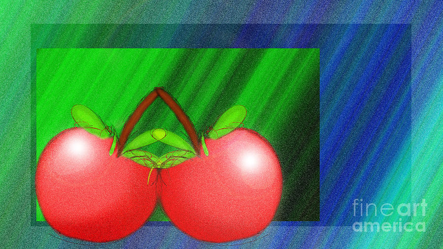 Cherries In Love Digital Art by Andee Design