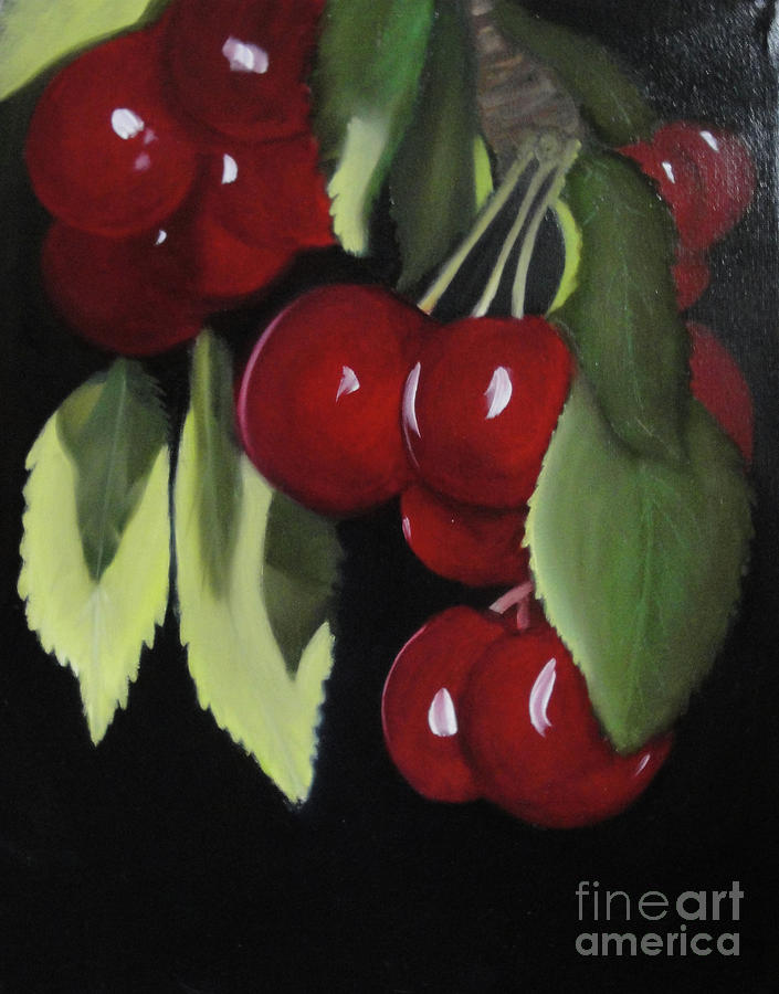 Cherries In My Memories Painting by Nuray Fuller - Fine Art America